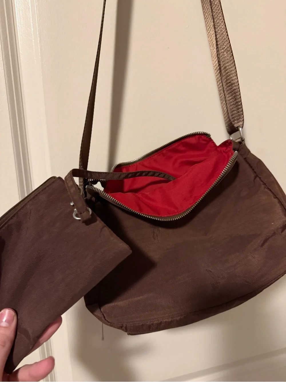 Baggallini Brown Crossbody Bag with Silver Turn-Lock